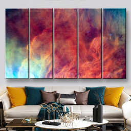Waves Breaking In The Stellar Lagoon Nebula Or Emission Nebula Messier Abstract, Multi Canvas Painting Ideas, Multi Piece Panel Canvas Housewarming Gift Ideas Canvas Canvas Gallery Painting Framed Prints, Canvas Paintings Multi Panel Canvas 5PIECE(60x36)