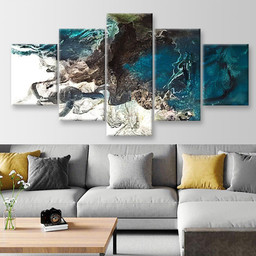Turtle On The Sea Coast Abstract Abstrast, Multi Canvas Painting Ideas, Multi Piece Panel Canvas Housewarming Gift Ideas Canvas Canvas Gallery Painting Framed Prints, Canvas Paintings Multi Panel Canvas 5PIECE(Mixed 12)