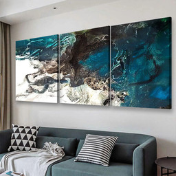 Turtle On The Sea Coast Abstract Abstrast, Multi Canvas Painting Ideas, Multi Piece Panel Canvas Housewarming Gift Ideas Canvas Canvas Gallery Painting Framed Prints, Canvas Paintings Multi Panel Canvas 3PIECE(48x24)