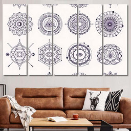 Set Sacred Geometry Forms Eye Moon Mandala Multi Panel Canvas Print Gift IDeas Canvas Canvas Gallery Painting Framed Prints, Canvas Paintings Multi Panel Canvas 5PIECE(80x48)