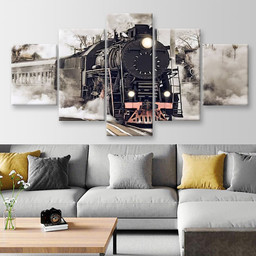 Steam Train Industrial, Multi Canvas Painting Ideas, Multi Piece Panel Canvas Housewarming Gift Ideas Canvas Canvas Gallery Painting Framed Prints, Canvas Paintings Multi Panel Canvas 5PIECE(Mixed 12)