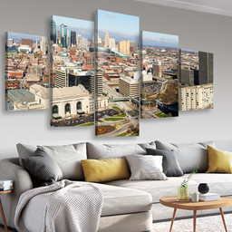 A Large Panoramic View Of Kansas City Missouri During The Daytime 2 Landscape, Multi Canvas Painting Ideas, Multi Piece Panel Canvas Housewarming Gift Ideas Canvas Canvas Gallery Painting Framed Prints, Canvas Paintings Multi Panel Canvas 5PIECE(Mixed 16)