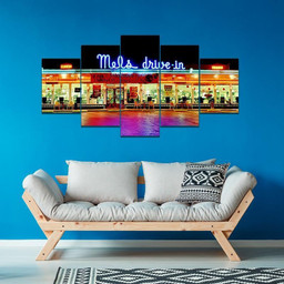 Ag Canvas 5 Pcs Mels Drive In American Graffiti Milner Falfa Ford Couple Landscape, Multi Canvas Painting Ideas, Multi Piece Panel Canvas Housewarming Gift Ideas Canvas Canvas Gallery Painting Framed Prints, Canvas Paintings Wrapped Canvas 5 Pcs (Mixed 16)