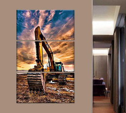 Heavy Equipment 3 Pcs Canvas Multi Piece Panel Canvas Housewarming Gift Ideas Canvas Canvas Gallery Painting Framed Prints, Canvas Paintings Wrapped Canvas 3PIECE(48x24)