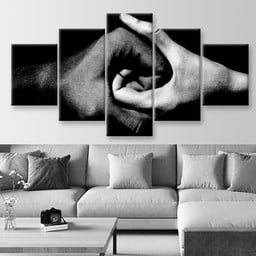 Black And White Holding Hands, Multi Canvas Painting Ideas, Multi Piece Panel Canvas Housewarming Gift Ideas Canvas Canvas Gallery Painting Framed Prints, Canvas Paintings Multi Panel Canvas 5PIECE(Mixed 12)