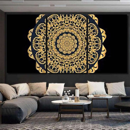 Luxury Mandala Background Ramadan Design 1 Mandala Multi Panel Canvas Print Gift IDeas Canvas Canvas Gallery Painting Framed Prints, Canvas Paintings Multi Panel Canvas 3PIECE(48x24)