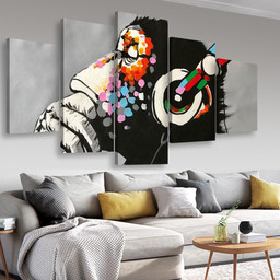 Hand Painted Monkeys Wandering Mind, Multi Canvas Painting Ideas, Multi Piece Panel Canvas Housewarming Gift Ideas Canvas Canvas Gallery Painting Framed Prints, Canvas Paintings Multi Panel Canvas 5PIECE(Mixed 16)