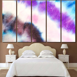 Mineral Watercolor Artistic Texture Print Geode Galaxy Sky and Space Multi Piece Panel Canvas Housewarming Gift Ideas Canvas Canvas Gallery Prints Multi Panel Canvas 5PIECE(60x36)