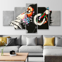 Hand Painted Monkeys Wandering Mind, Multi Canvas Painting Ideas, Multi Piece Panel Canvas Housewarming Gift Ideas Canvas Canvas Gallery Painting Framed Prints, Canvas Paintings Multi Panel Canvas 5PIECE(Mixed 12)
