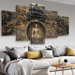 Gautama Buddha, Multi Canvas Painting Ideas, Multi Piece Panel Canvas Housewarming Gift Ideas Canvas Canvas Gallery Painting Framed Prints, Canvas Paintings Multi Panel Canvas 5PIECE(Mixed 16)