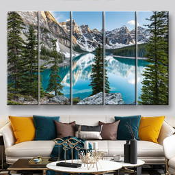 Panorama In The Banff Canada Nature, Multi Canvas Painting Ideas, Multi Piece Panel Canvas Housewarming Gift Ideas Canvas Canvas Gallery Painting Framed Prints, Canvas Paintings Multi Panel Canvas 5PIECE(60x36)