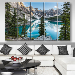 Panorama In The Banff Canada Nature, Multi Canvas Painting Ideas, Multi Piece Panel Canvas Housewarming Gift Ideas Canvas Canvas Gallery Painting Framed Prints, Canvas Paintings Multi Panel Canvas 5PIECE(80x48)