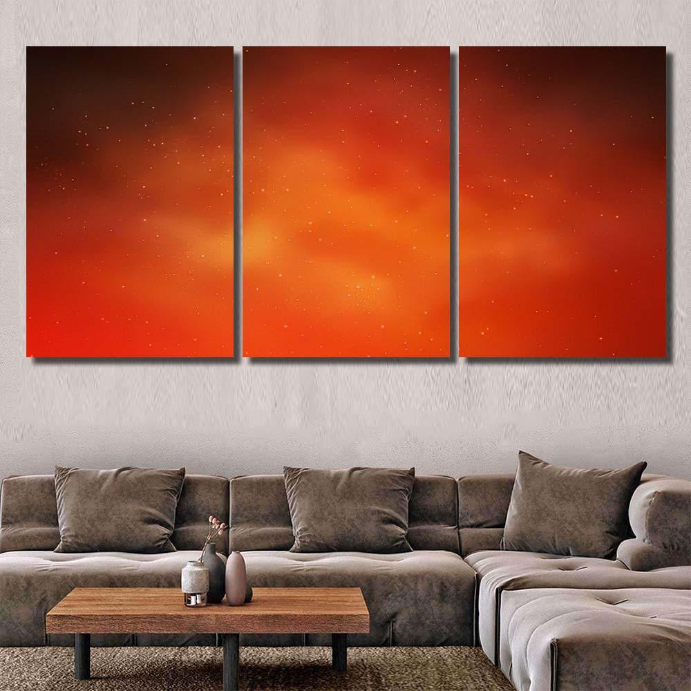 Light Orange Vector Pattern Night Sky Galaxy Sky and Space Multi Piece Panel Canvas Housewarming Gift Ideas Canvas Canvas Gallery Prints Multi Panel Canvas 3PIECE(36 x18)