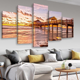 Sunset At Clearwater Beach Florida Landscape, Multi Canvas Painting Ideas, Multi Piece Panel Canvas Housewarming Gift Ideas Canvas Canvas Gallery Painting Framed Prints, Canvas Paintings Multi Panel Canvas 5PIECE(Mixed 16)
