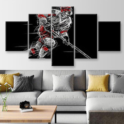 Ice Hockey Player On A Black Background Sports And Recreation, Multi Canvas Painting Ideas, Multi Piece Panel Canvas Housewarming Gift Ideas Canvas Canvas Gallery Painting Framed Prints, Canvas Paintings Multi Panel Canvas 5PIECE(Mixed 12)