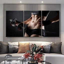 Beautiful Woman Fitness Sports And Recreation, Multi Canvas Painting Ideas, Multi Piece Panel Canvas Housewarming Gift Ideas Canvas Canvas Gallery Painting Framed Prints, Canvas Paintings Multi Panel Canvas 3PIECE(36 x18)