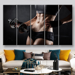 Beautiful Woman Fitness Sports And Recreation, Multi Canvas Painting Ideas, Multi Piece Panel Canvas Housewarming Gift Ideas Canvas Canvas Gallery Painting Framed Prints, Canvas Paintings Multi Panel Canvas 5PIECE(60x36)