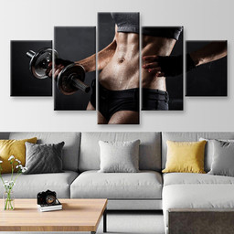 Beautiful Woman Fitness Sports And Recreation, Multi Canvas Painting Ideas, Multi Piece Panel Canvas Housewarming Gift Ideas Canvas Canvas Gallery Painting Framed Prints, Canvas Paintings Multi Panel Canvas 5PIECE(Mixed 12)