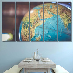 Globe Sphere Orb Model Effigy Vintage 2 Galaxy Sky and Space Multi Piece Panel Canvas Housewarming Gift Ideas Canvas Canvas Gallery Prints Multi Panel Canvas 5PIECE(Mixed 12)