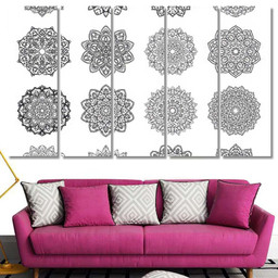 Set Mandalas Ethnic Decorative Elements Islam Mandala Multi Panel Canvas Print Gift IDeas Canvas Canvas Gallery Painting Framed Prints, Canvas Paintings Multi Panel Canvas 5PIECE(60x36)