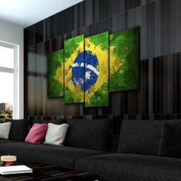Spirit of Brazil Flag Multi Canvas Painting Ideas, Multi Piece Panel Canvas Housewarming Gift Ideas Framed Prints, Canvas Paintings Wrapped Canvas 1 Panel 24x16