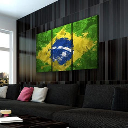 Spirit of Brazil Flag Multi Canvas Painting Ideas, Multi Piece Panel Canvas Housewarming Gift Ideas Framed Prints, Canvas Paintings Wrapped Canvas 1 Panel 30x20