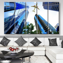 Airplane Flying Over Atlanta Georgia Usa Landscape, Multi Canvas Painting Ideas, Multi Piece Panel Canvas Housewarming Gift Ideas Canvas Canvas Gallery Painting Framed Prints, Canvas Paintings Multi Panel Canvas 5PIECE(80x48)