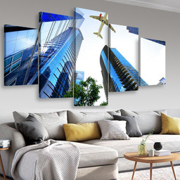 Airplane Flying Over Atlanta Georgia Usa Landscape, Multi Canvas Painting Ideas, Multi Piece Panel Canvas Housewarming Gift Ideas Canvas Canvas Gallery Painting Framed Prints, Canvas Paintings Multi Panel Canvas 5PIECE(Mixed 16)
