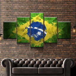 Spirit of Brazil Flag Multi Canvas Painting Ideas, Multi Piece Panel Canvas Housewarming Gift Ideas Framed Prints, Canvas Paintings