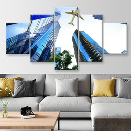 Airplane Flying Over Atlanta Georgia Usa Landscape, Multi Canvas Painting Ideas, Multi Piece Panel Canvas Housewarming Gift Ideas Canvas Canvas Gallery Painting Framed Prints, Canvas Paintings Multi Panel Canvas 5PIECE(Mixed 12)
