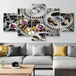 Clock Mechanism Industrial, Multi Canvas Painting Ideas, Multi Piece Panel Canvas Housewarming Gift Ideas Canvas Canvas Gallery Painting Framed Prints, Canvas Paintings Multi Panel Canvas 5PIECE(Mixed 12)