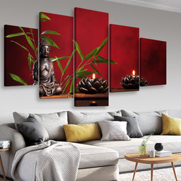Zen Buddha And Candles, Multi Canvas Painting Ideas, Multi Piece Panel Canvas Housewarming Gift Ideas Canvas Canvas Gallery Painting Framed Prints, Canvas Paintings Multi Panel Canvas 5PIECE(Mixed 16)