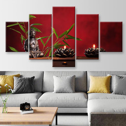 Zen Buddha And Candles, Multi Canvas Painting Ideas, Multi Piece Panel Canvas Housewarming Gift Ideas Canvas Canvas Gallery Painting Framed Prints, Canvas Paintings Multi Panel Canvas 5PIECE(Mixed 12)
