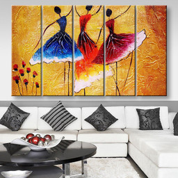 Oil Painting Spanish Dance Abstract, Multi Canvas Painting Ideas, Multi Piece Panel Canvas Housewarming Gift Ideas Canvas Canvas Gallery Painting Framed Prints, Canvas Paintings Multi Panel Canvas 5PIECE(80x48)