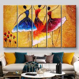 Oil Painting Spanish Dance Abstract, Multi Canvas Painting Ideas, Multi Piece Panel Canvas Housewarming Gift Ideas Canvas Canvas Gallery Painting Framed Prints, Canvas Paintings Multi Panel Canvas 5PIECE(60x36)