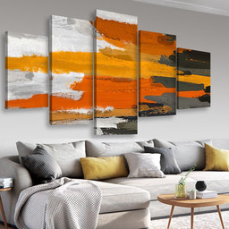 Brown Gray And Orange Abstract Abstrast, Multi Canvas Painting Ideas, Multi Piece Panel Canvas Housewarming Gift Ideas Canvas Canvas Gallery Painting Framed Prints, Canvas Paintings Multi Panel Canvas 5PIECE(Mixed 16)