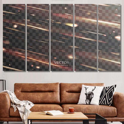 Shooting Stars Transparent Vector Background Light Galaxy Sky and Space Multi Piece Panel Canvas Housewarming Gift Ideas Canvas Canvas Gallery Prints Multi Panel Canvas 5PIECE(80x48)