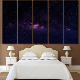 Milky Way Galaxy Seen Serengeti Tanzani A1 Galaxy Sky and Space Multi Piece Panel Canvas Housewarming Gift Ideas Canvas Canvas Gallery Prints Multi Panel Canvas 5PIECE(80x48)