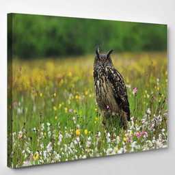 Eurasian Eagle Owl Bubo Perched On 2, Eagle Animals Premium Multi Canvas Prints, Multi Piece Panel Canvas , Luxury Gallery Wall Fine Art Single Canvas 1 PIECE (8x10)