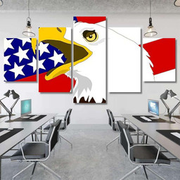 American Bald Eagle Flag United States, Eagle Animals Premium Multi Canvas Prints, Multi Piece Panel Canvas , Luxury Gallery Wall Fine Art Multi Canvas 5PIECE(Mixed 12)