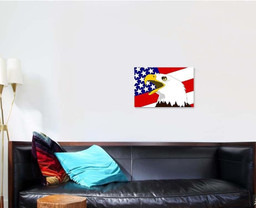 American Bald Eagle Flag United States, Eagle Animals Premium Multi Canvas Prints, Multi Piece Panel Canvas , Luxury Gallery Wall Fine Art Single Canvas 1 PIECE (16x24)
