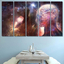 Abstract Artistic Modern Digital Artificial Intelligent Galaxy Sky and Space Canvas Print Panel Canvas, 3 5 Piece Canvas Art, Multi Panel Canvas Canvas Canvas Gallery Painting Framed Prints, Canvas Paintings Multi Panel Canvas 5PIECE(60x36)