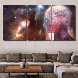 Abstract Artistic Modern Digital Artificial Intelligent Galaxy Sky and Space Canvas Print Panel Canvas, 3 5 Piece Canvas Art, Multi Panel Canvas Canvas Canvas Gallery Painting Framed Prints, Canvas Paintings Multi Panel Canvas 3PIECE(54x24)