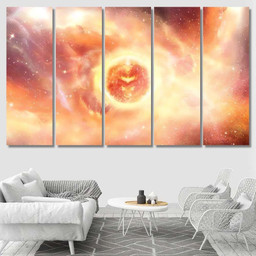Artistic Smooth Colorful Exploding Supernova Multicolored Galaxy Sky and Space Canvas Print Panel Canvas, 3 5 Piece Canvas Art, Multi Panel Canvas Canvas Canvas Gallery Painting Framed Prints, Canvas Paintings Multi Panel Canvas 5PIECE(80x48)