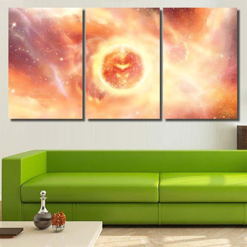 Artistic Smooth Colorful Exploding Supernova Multicolored Galaxy Sky and Space Canvas Print Panel Canvas, 3 5 Piece Canvas Art, Multi Panel Canvas Canvas Canvas Gallery Painting Framed Prints, Canvas Paintings Multi Panel Canvas 3PIECE(36 x18)