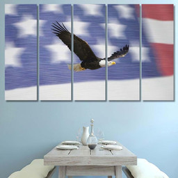 American Eagle Flies Over United States, Eagle Animals Premium Multi Canvas Prints, Multi Piece Panel Canvas , Luxury Gallery Wall Fine Art Multi Canvas 5PIECE(60x36)