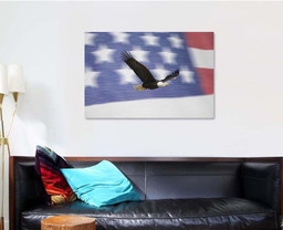 American Eagle Flies Over United States, Eagle Animals Premium Multi Canvas Prints, Multi Piece Panel Canvas , Luxury Gallery Wall Fine Art Single Canvas 1 PIECE (32x48)