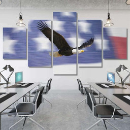 American Eagle Flies Over United States, Eagle Animals Premium Multi Canvas Prints, Multi Piece Panel Canvas , Luxury Gallery Wall Fine Art Multi Canvas 5PIECE(Mixed 12)