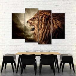 Roaring Lion Wild Animals Multi Canvas Painting Ideas, Multi Piece Panel Canvas Housewarming Gift Ideas Framed Prints, Canvas Paintings Wrapped Canvas 1 Panel 24x16