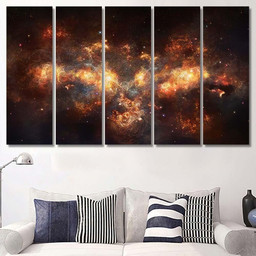 Artistic Abstract Nebula Galaxy Artwork Dark Galaxy Sky and Space Canvas Print Panel Canvas, 3 5 Piece Canvas Art, Multi Panel Canvas Canvas Canvas Gallery Painting Framed Prints, Canvas Paintings Multi Panel Canvas 5PIECE(60x36)